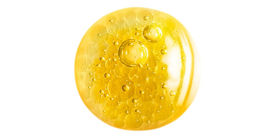 Oily textured shapes illustrating the hydration&nbsp;step of a hair care routine, helping seal dry lengths, boost shine, and help prevent split ends.